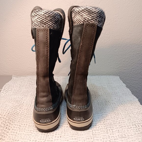 Sorel women's 'Joan of Arctic' knit liner mid calf snow winter boots sz 9 - Picture 3 of 12